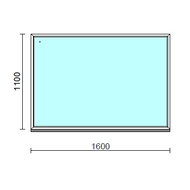 Fix ablak.  160x110 cm (Rendelhető méretek: szélesség 155-164 cm, magasság 105-114 cm.)   Green 76 profilból