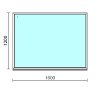 Fix ablak.  160x120 cm (Rendelhető méretek: szélesség 155-164 cm, magasság 115-124 cm.)   Green 76 profilból