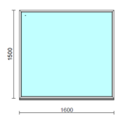 Fix ablak.  160x150 cm (Rendelhető méretek: szélesség 155-164 cm, magasság 145-154 cm.)   Optima 76 profilból
