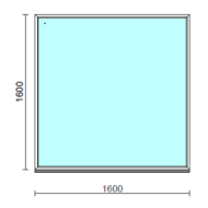 Fix ablak.  160x160 cm (Rendelhető méretek: szélesség 155-164 cm, magasság 155-164 cm.)   Green 76 profilból