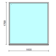 Fix ablak.  160x170 cm (Rendelhető méretek: szélesség 155-164 cm, magasság 165-174 cm.)   Green 76 profilból