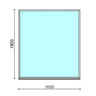 Fix ablak.  160x180 cm (Rendelhető méretek: szélesség 155-164 cm, magasság 175-184 cm.)   Green 76 profilból