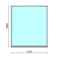 Fix ablak.  160x180 cm (Rendelhető méretek: szélesség 155-164 cm, magasság 175-184 cm.)   Optima 76 profilból