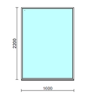 Fix ablak.  160x220 cm (Rendelhető méretek: szélesség 155-164 cm, magasság 215-224 cm.)   Green 76 profilból