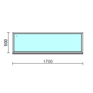 Fix ablak.  170x 50 cm (Rendelhető méretek: szélesség 165-174 cm, magasság 50-54 cm.)   Optima 76 profilból