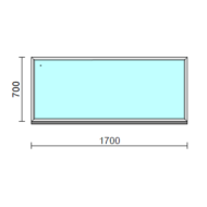 Fix ablak.  170x 70 cm (Rendelhető méretek: szélesség 165-174 cm, magasság 65-74 cm.)   Optima 76 profilból
