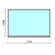 Fix ablak.  170x110 cm (Rendelhető méretek: szélesség 165-174 cm, magasság 105-114 cm.)   Green 76 profilból