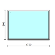 Fix ablak.  170x120 cm (Rendelhető méretek: szélesség 165-174 cm, magasság 115-124 cm.)   Green 76 profilból