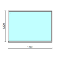 Fix ablak.  170x120 cm (Rendelhető méretek: szélesség 165-174 cm, magasság 115-124 cm.)   Optima 76 profilból