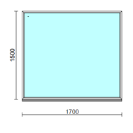 Fix ablak.  170x150 cm (Rendelhető méretek: szélesség 165-174 cm, magasság 145-154 cm.) Deluxe A85 profilból