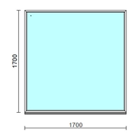 Fix ablak.  170x170 cm (Rendelhető méretek: szélesség 165-174 cm, magasság 165-174 cm.) Deluxe A85 profilból