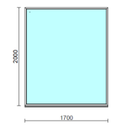 Fix ablak.  170x200 cm (Rendelhető méretek: szélesség 165-174 cm, magasság 195-204 cm.) Deluxe A85 profilból