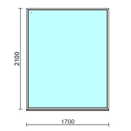 Fix ablak.  170x210 cm (Rendelhető méretek: szélesség 165-174 cm, magasság 205-214 cm.)   Green 76 profilból