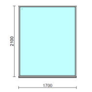 Fix ablak.  170x210 cm (Rendelhető méretek: szélesség 165-174 cm, magasság 205-214 cm.) Deluxe A85 profilból