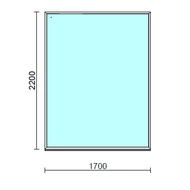Fix ablak.  170x220 cm (Rendelhető méretek: szélesség 165-174 cm, magasság 215-224 cm.)   Green 76 profilból