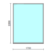 Fix ablak.  170x220 cm (Rendelhető méretek: szélesség 165-174 cm, magasság 215-224 cm.)  New Balance 85 profilból