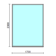 Fix ablak.  170x230 cm (Rendelhető méretek: szélesség 165-170 cm, magasság 225-230 cm.) Deluxe A85 profilból