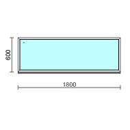 Fix ablak.  180x 60 cm (Rendelhető méretek: szélesség 175-184 cm, magasság 55-64 cm.)   Green 76 profilból