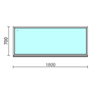 Fix ablak.  180x 70 cm (Rendelhető méretek: szélesség 175-184 cm, magasság 65-74 cm.)   Optima 76 profilból