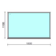 Fix ablak.  180x110 cm (Rendelhető méretek: szélesség 175-184 cm, magasság 105-114 cm.)   Optima 76 profilból