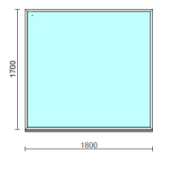 Fix ablak.  180x170 cm (Rendelhető méretek: szélesség 175-184 cm, magasság 165-174 cm.)   Green 76 profilból