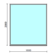 Fix ablak.  180x200 cm (Rendelhető méretek: szélesség 175-184 cm, magasság 195-204 cm.)   Green 76 profilból