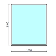 Fix ablak.  180x210 cm (Rendelhető méretek: szélesség 175-184 cm, magasság 205-214 cm.) Deluxe A85 profilból