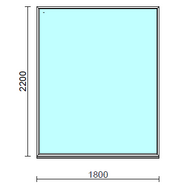 Fix ablak.  180x220 cm (Rendelhető méretek: szélesség 175-184 cm, magasság 215-224 cm.) Deluxe A85 profilból