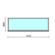 Fix ablak.  190x 60 cm (Rendelhető méretek: szélesség 185-194 cm, magasság 55-64 cm.)   Green 76 profilból