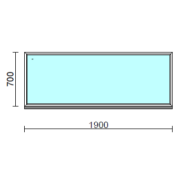 Fix ablak.  190x 70 cm (Rendelhető méretek: szélesség 185-194 cm, magasság 65-74 cm.)   Optima 76 profilból