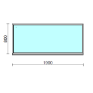 Fix ablak.  190x 80 cm (Rendelhető méretek: szélesség 185-194 cm, magasság 75-84 cm.)   Green 76 profilból
