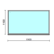 Fix ablak.  190x110 cm (Rendelhető méretek: szélesség 185-194 cm, magasság 105-114 cm.)   Green 76 profilból