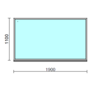 Fix ablak.  190x110 cm (Rendelhető méretek: szélesség 185-194 cm, magasság 105-114 cm.) Deluxe A85 profilból