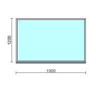 Fix ablak.  190x120 cm (Rendelhető méretek: szélesség 185-194 cm, magasság 115-124 cm.)   Optima 76 profilból