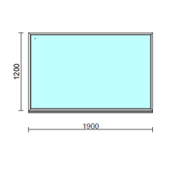 Fix ablak.  190x120 cm (Rendelhető méretek: szélesség 185-194 cm, magasság 115-124 cm.)   Optima 76 profilból
