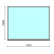 Fix ablak.  190x150 cm (Rendelhető méretek: szélesség 185-194 cm, magasság 145-154 cm.) Deluxe A85 profilból