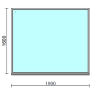 Fix ablak.  190x160 cm (Rendelhető méretek: szélesség 185-194 cm, magasság 155-164 cm.) Deluxe A85 profilból