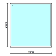 Fix ablak.  190x200 cm (Rendelhető méretek: szélesség 185-194 cm, magasság 195-204 cm.)   Green 76 profilból