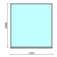 Fix ablak.  190x200 cm (Rendelhető méretek: szélesség 185-194 cm, magasság 195-204 cm.) Deluxe A85 profilból