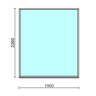 Fix ablak.  190x220 cm (Rendelhető méretek: szélesség 185-194 cm, magasság 215-224 cm.) Deluxe A85 profilból