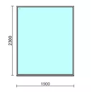 Fix ablak.  190x230 cm (Rendelhető méretek: szélesség 185-190 cm, magasság 225-230 cm.) Deluxe A85 profilból