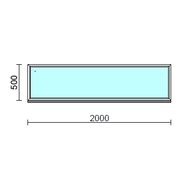 Fix ablak.  200x 50 cm (Rendelhető méretek: szélesség 195-204 cm, magasság 50-54 cm.)   Green 76 profilból