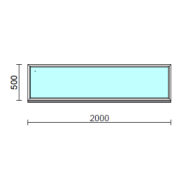 Fix ablak.  200x 50 cm (Rendelhető méretek: szélesség 195-204 cm, magasság 50-54 cm.) Deluxe A85 profilból