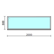 Fix ablak.  200x 60 cm (Rendelhető méretek: szélesség 195-204 cm, magasság 55-64 cm.)   Green 76 profilból