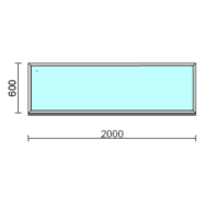 Fix ablak.  200x 60 cm (Rendelhető méretek: szélesség 195-204 cm, magasság 55-64 cm.)   Optima 76 profilból