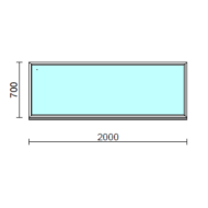 Fix ablak.  200x 70 cm (Rendelhető méretek: szélesség 195-204 cm, magasság 65-74 cm.)   Optima 76 profilból