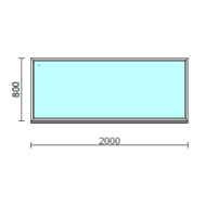 Fix ablak.  200x 80 cm (Rendelhető méretek: szélesség 195-204 cm, magasság 75-84 cm.)   Green 76 profilból