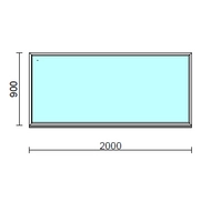 Fix ablak.  200x 90 cm (Rendelhető méretek: szélesség 195-204 cm, magasság 85-94 cm.) Deluxe A85 profilból
