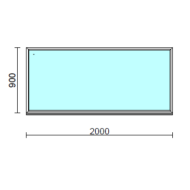 Fix ablak.  200x 90 cm (Rendelhető méretek: szélesség 195-204 cm, magasság 85-94 cm.)   Green 76 profilból