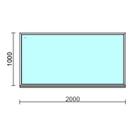 Fix ablak.  200x100 cm (Rendelhető méretek: szélesség 195-204 cm, magasság 95-104 cm.)   Green 76 profilból